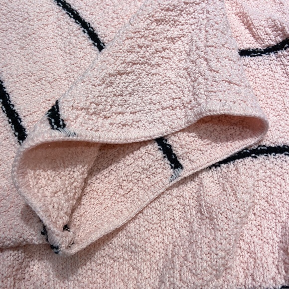 Vintage Turtle Bay Pink Black Striped Crew Neck Short Sleeve Sleeveless Sweater - Picture 6 of 13